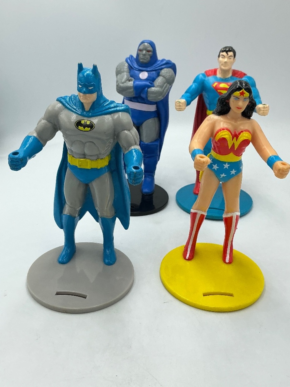 1988 Burger King 4 Lot Figure Cup Holder Burger King Super Powers Collection